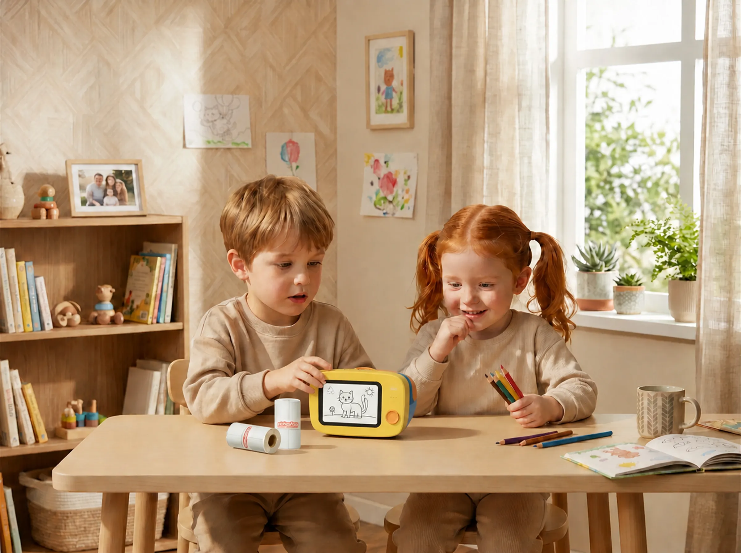 Child turning an idea into a sticker with StickerPOP