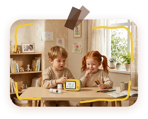 Lumobox child drawing sticker sample