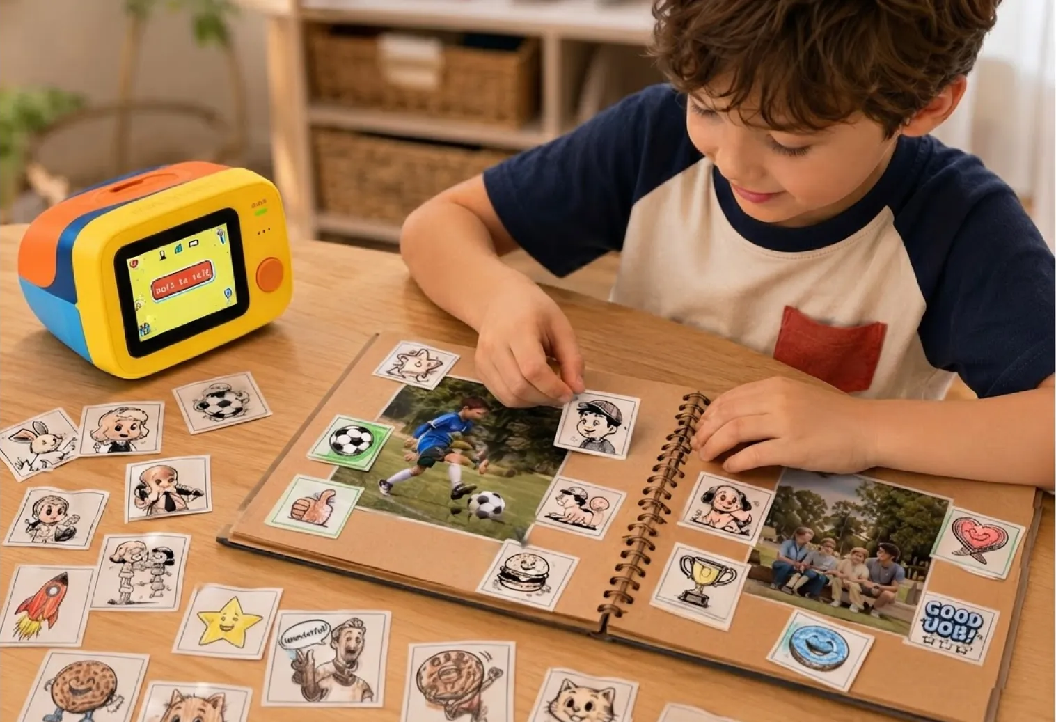 Children creating with Lumobox at a craft table